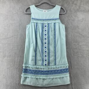 Vineyard Vines Dress Women 0 Crystal Blue Embroidered Shift Boat Neck Short New